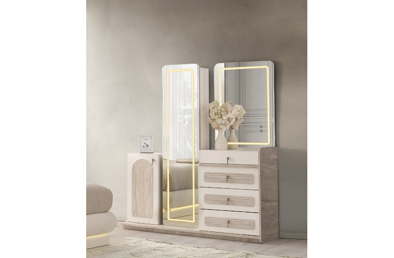 Exclusive-Dresser with Mirror-MOONSTONE/TRAVERTEN-DUBAI