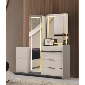 Exclusive-Kommode mit Spiegel-SANDBEIGE/REBAP-EMIR