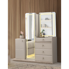 Exclusive-Dresser with Mirror-SANDBEIGE/TRAVERTEN-PETRA