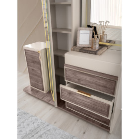 Exclusive-Dresser with Mirror-SANDBEIGE/WALLNUTT-AYASOFYA