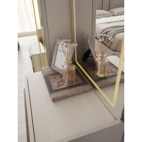 Exclusive-Dresser with Mirror-SANDBEIGE/WALLNUTT-AYASOFYA