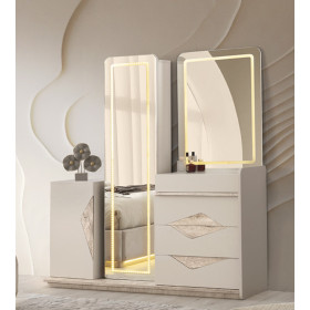 Exclusive-Dresser with Mirror-SANDBEIGE/TRAVERTEN-FAS