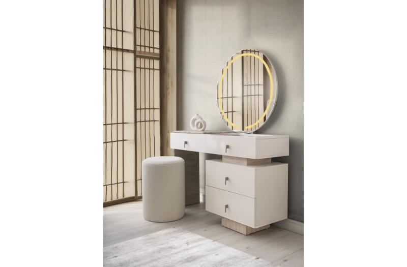 Exclusive-Dresser with Mirror-MOONSTONE/TRAVERTEN-PLATIN KOSE