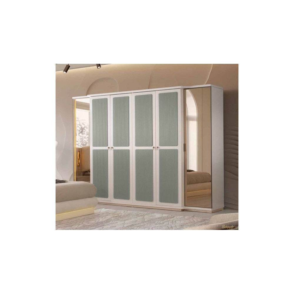 Exclusive-Wardrobe with Doors-MOONSTONE/TRAVERTEN-TURKUAZ