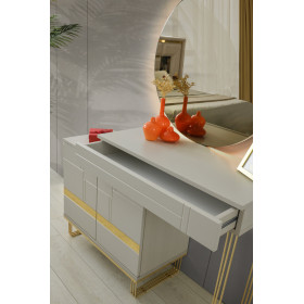 Exclusive-Dresser with Mirror-SANDBEIGE-CEVAHIR