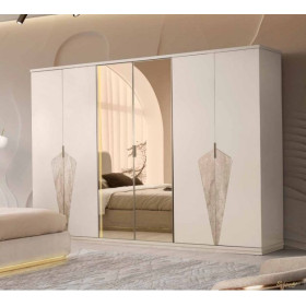 Exclusive-Kleiderschrank mit Türen-SANDBEIGE/TRAVERTEN-FAS