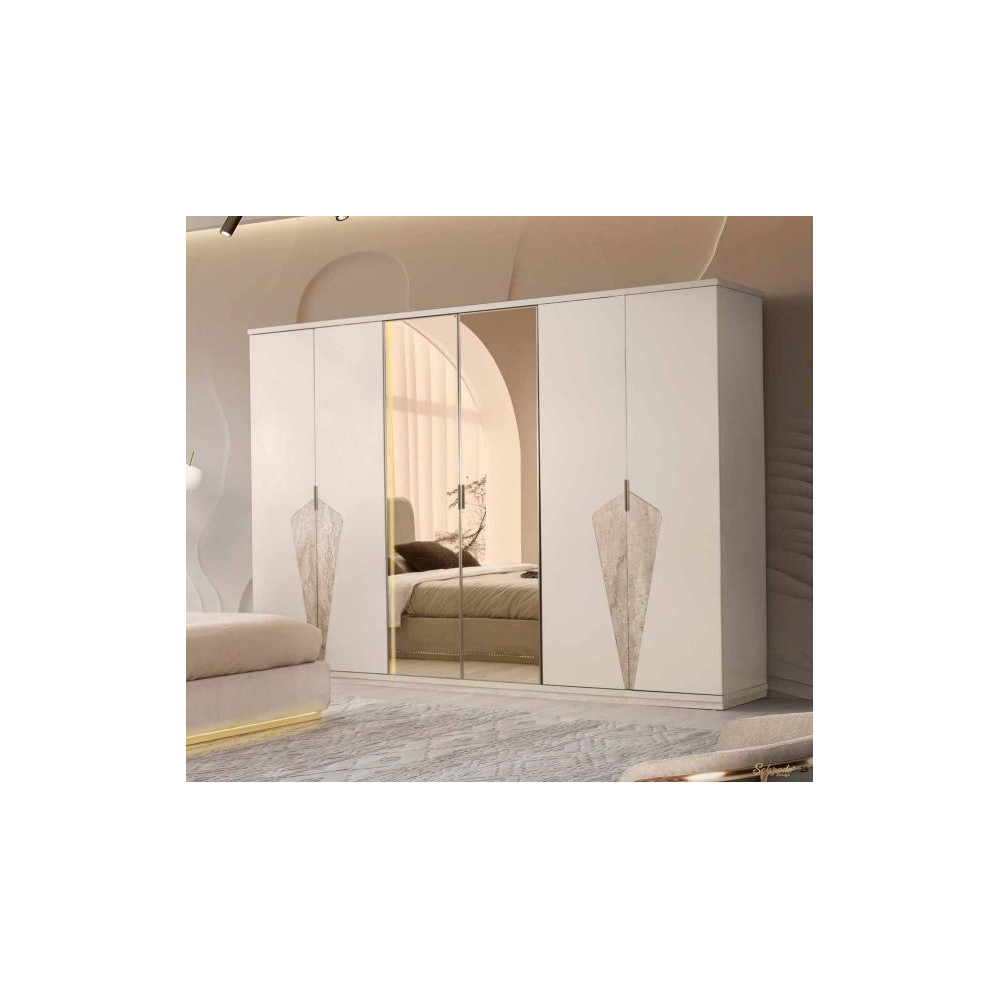 Exclusive-Wardrobe with Doors-SANDBEIGE/TRAVERTEN-FAS