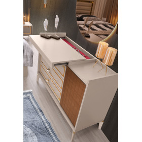 Exclusive-Kommode mit Spiegel-SANDBEIGE-MARMARIS