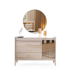Exclusive-Kommode mit Spiegel-SANDBEIGE-MARMARIS