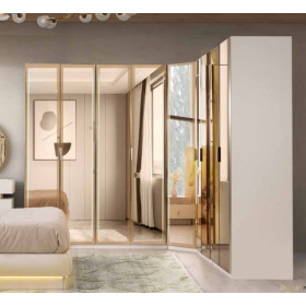 Exclusive-Wardrobe with Doors-MOONSTONE/TRAVERTEN-PLATIN KOSE