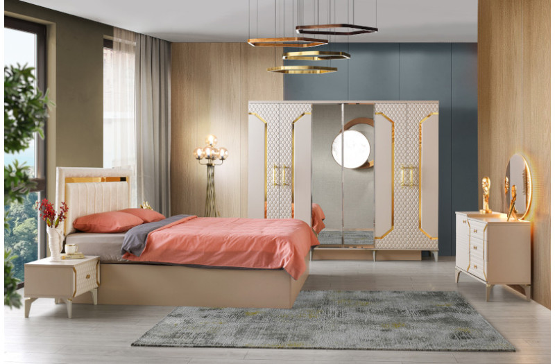 Exclusive-Dresser with Mirror-SANDBEIGE-PIYANO