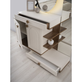 Bohem-Dresser with Mirror-MOONSTONE/WALLNUTT-HAZAR