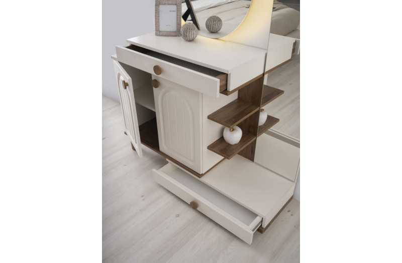 Bohem-Dresser with Mirror-MOONSTONE/WALLNUTT-HAZAR