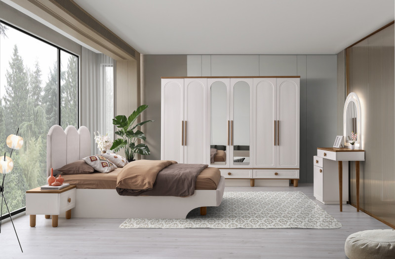 Bohem-Dresser with Mirror-MOONSTONE/WALLNUTT-IRMAK