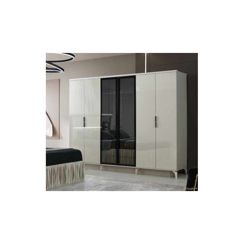 Exclusive-Kleiderschrank mit Türen-SANDBEIGE-ADEN