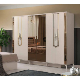 Exclusive-Kleiderschrank mit Türen-SANDBEIGE-SAFIR