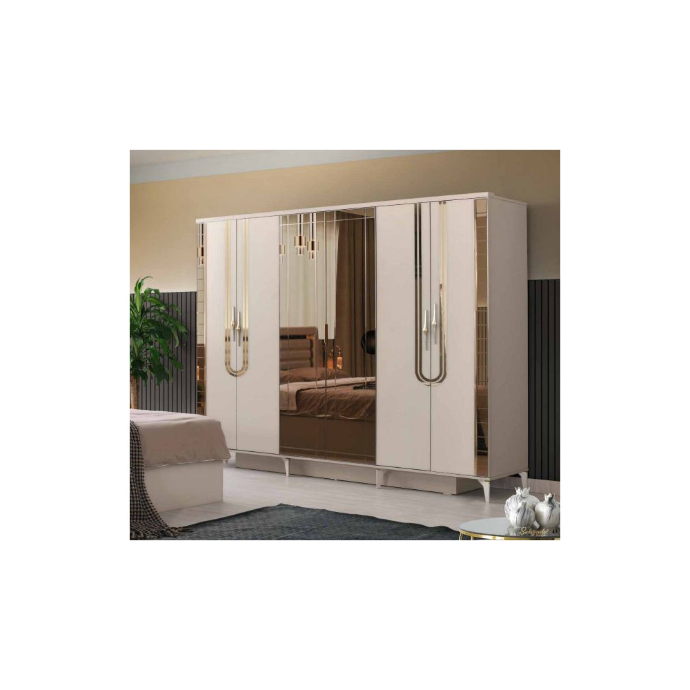 Exclusive-Kleiderschrank mit Türen-SANDBEIGE-SAFIR