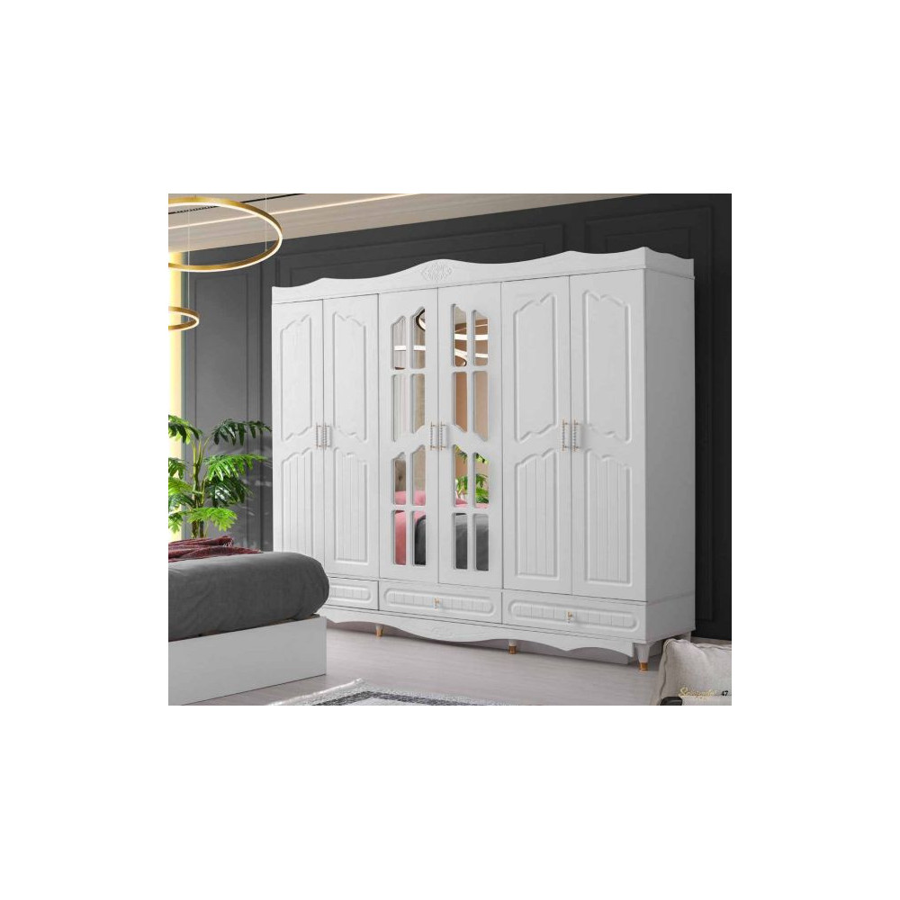 Exclusive-Kleiderschrank mit Türen-WEISS-FIRAT