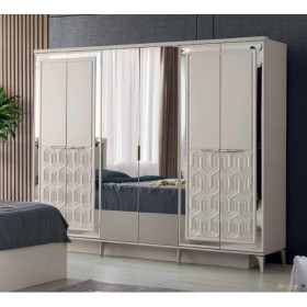 Exclusive-Kleiderschrank mit Türen-SANDBEIGE-PANAMA