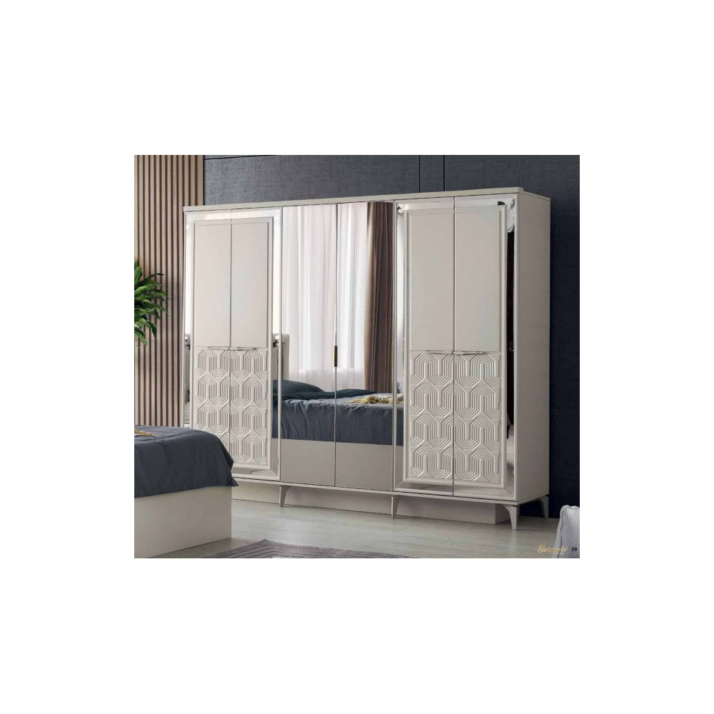 Exclusive-Kleiderschrank mit Türen-SANDBEIGE-PANAMA