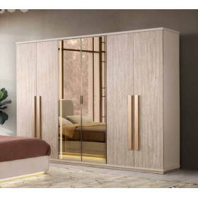 Exclusive-Kleiderschrank mit Türen-SANDBEIGE/TRAVERTEN-KAPADOKYA