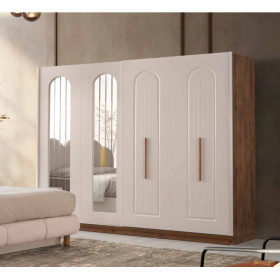 Bohem-Wardrope with Sliding Doors -MOONSTONE/WALLNUT-HAZAR