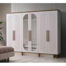 Bohem-Wardrobe with Doors-MOONSTONE/WALLNUT-SEHZADE