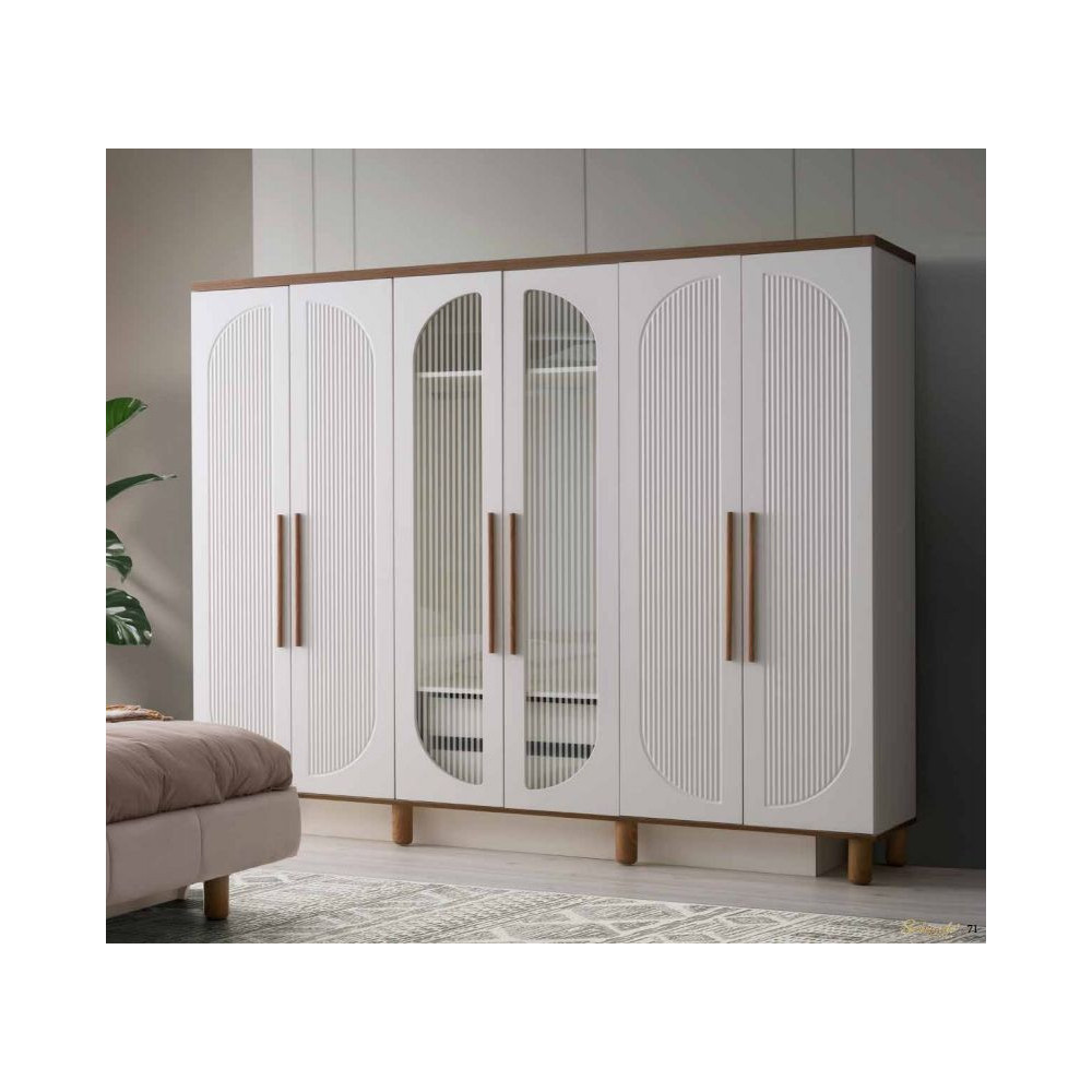 Bohem-Kleiderschrank mit Türen-MONSTEIN/WALNUSS-SEHZADE