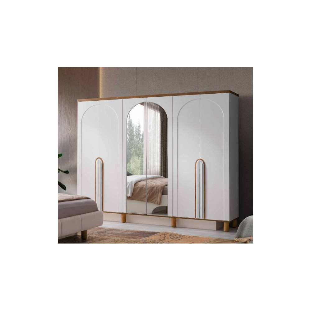 Bohem-Wardrobe with Doors-MOONSTONE/WALLNUT-KOSOVA