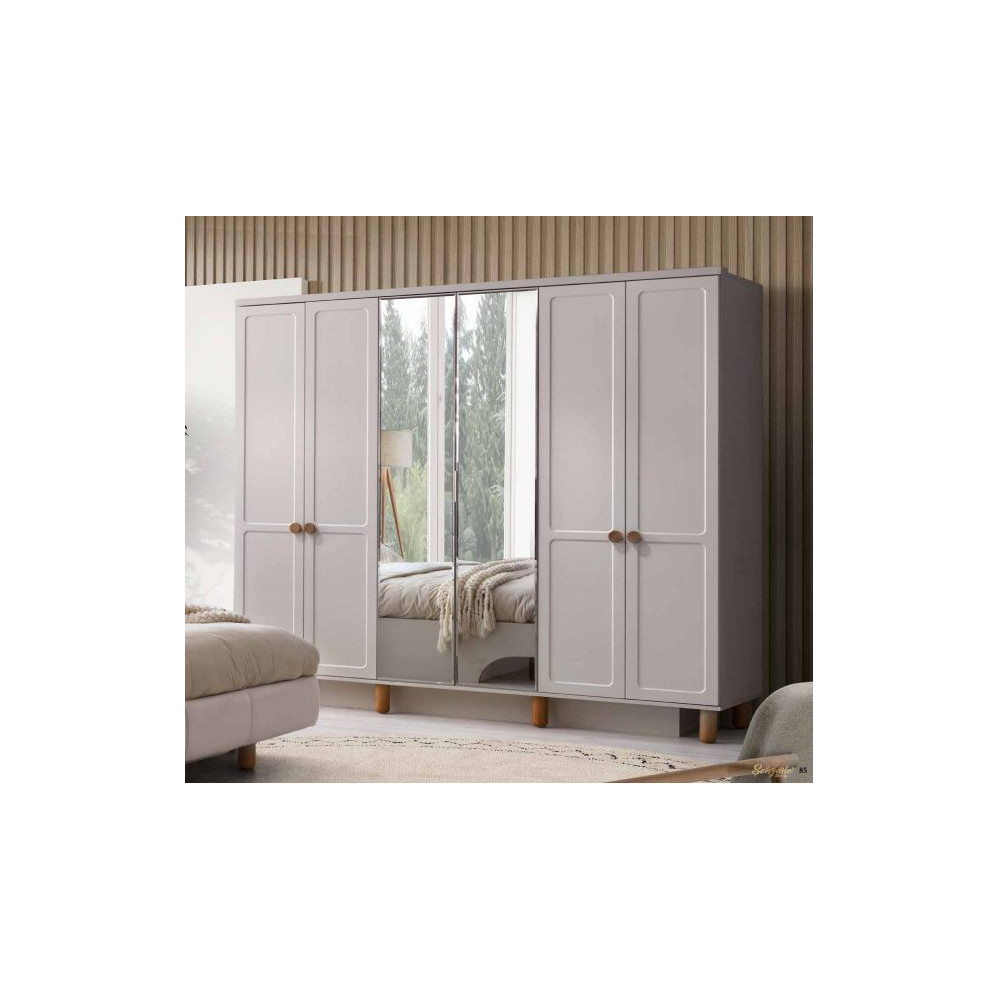 Bohem-Kleiderschrank mit Türen-SANDBEIGE-KUMRU