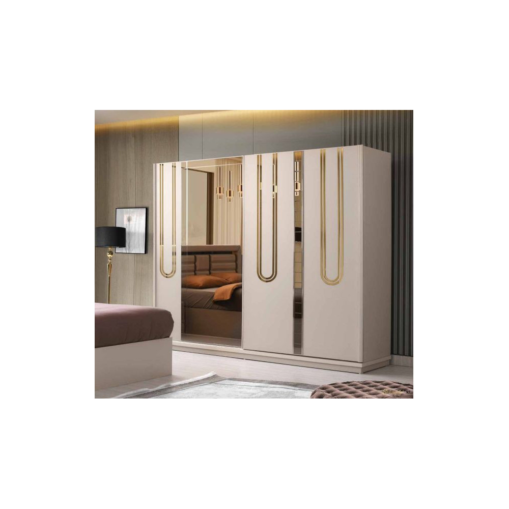 Surgulu-Wardrope with Sliding Doors -SANDBEIGE-CAGLA
