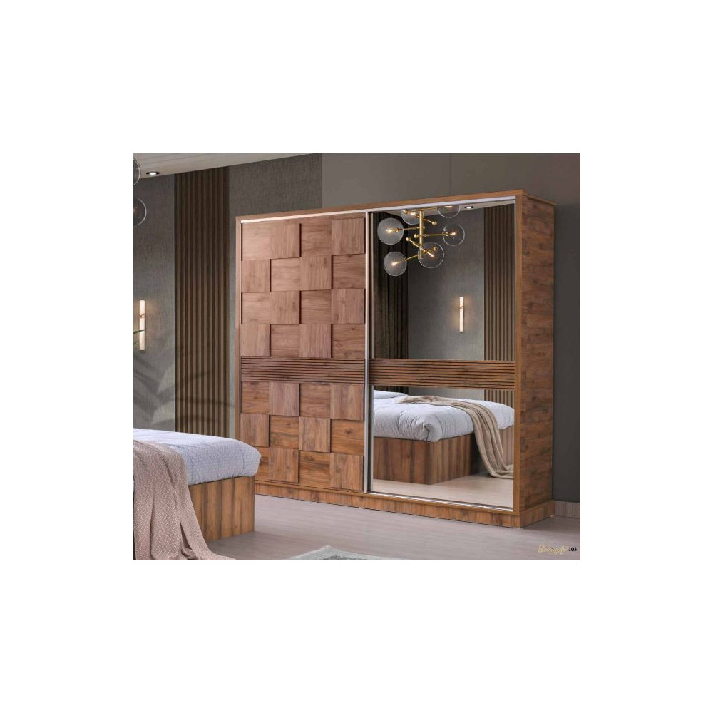 Surgulu-Wardrope with Sliding Doors -WALLNUT-EFE