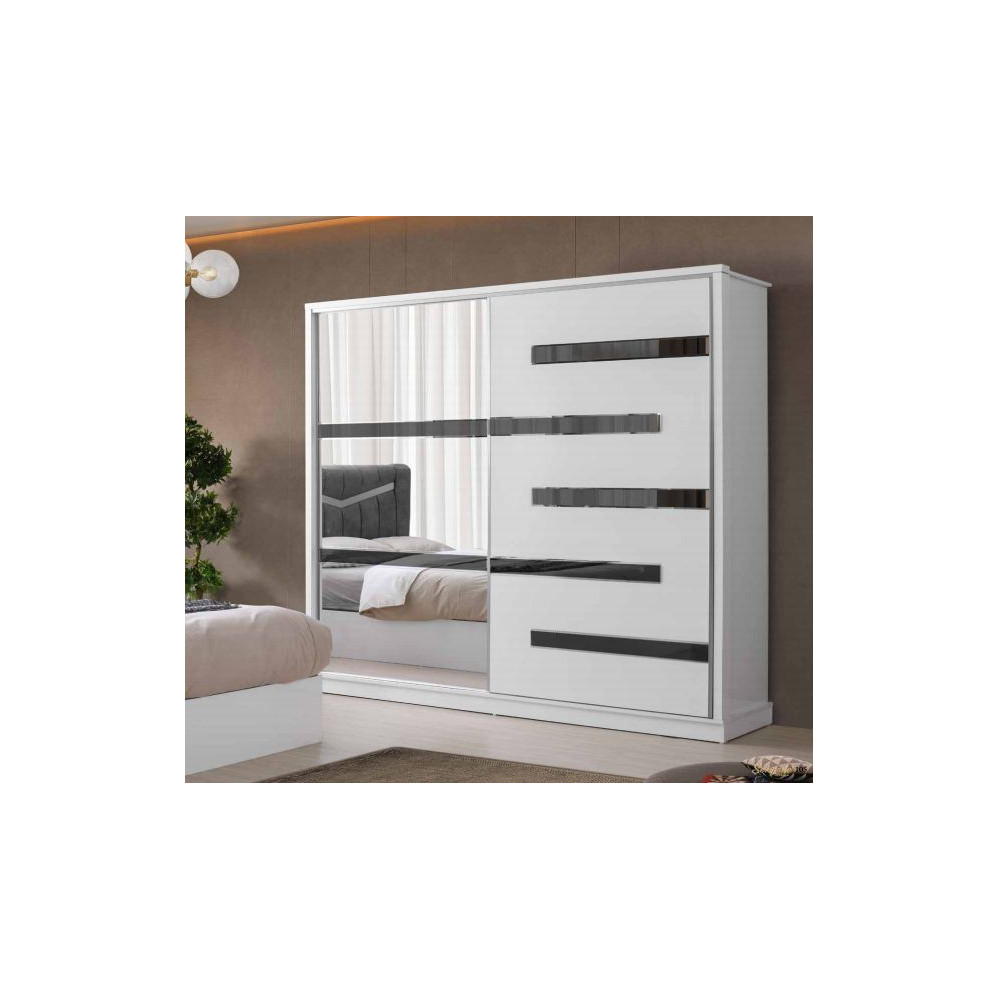 Surgulu-Wardrope with Sliding Doors -WHITE-TOROS